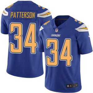 Chargers #34 Jaret Patterson Electric Blue Men's Stitched NFL Limited Rush Jersey