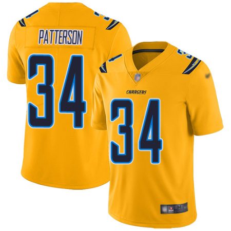 Chargers #34 Jaret Patterson Gold Men's Stitched NFL Limited Inverted Legend Jersey