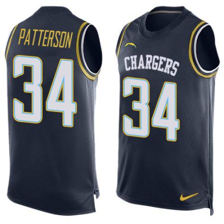 Chargers #34 Jaret Patterson Navy Blue Team Color Men's Stitched NFL Limited Tank Top Jersey