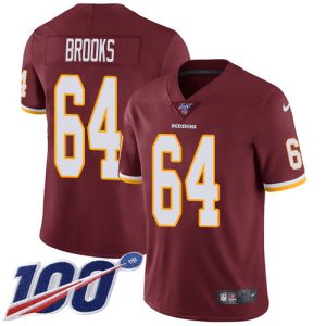 wholesale Commanders #64 Mason Brooks Burgundy Red Team Color Men's Stitched NFL 100th Season Vapor Limited Jersey