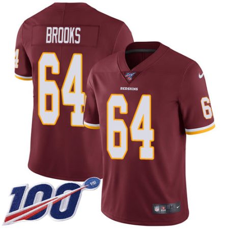 wholesale Commanders #64 Mason Brooks Burgundy Red Team Color Men's Stitched NFL 100th Season Vapor Limited Jersey