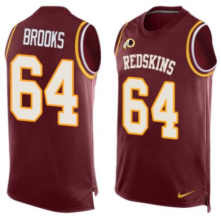 Commanders #64 Mason Brooks Burgundy Red Team Color Men's Stitched NFL Limited Tank Top Jersey