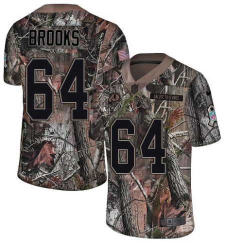 Commanders #64 Mason Brooks Camo Men's Stitched NFL Limited Rush Realtree Jersey