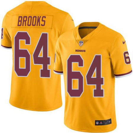 Commanders #64 Mason Brooks Gold Men's Stitched NFL Limited Rush Jersey