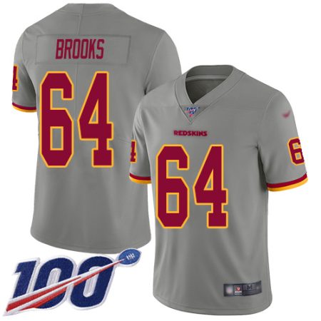 wholesale Commanders #64 Mason Brooks Gray Men's Stitched NFL Limited Inverted Legend 100th Season Jersey