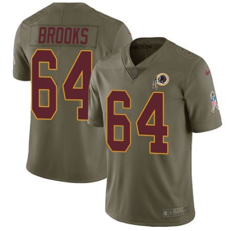 commanders #64 mason brooks olive men's stitched nfl limited 2017 salute to service wholesale jersey