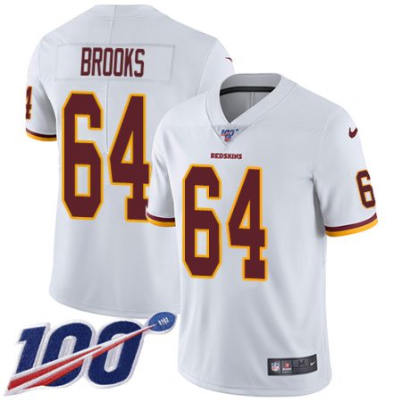 wholesale Commanders #64 Mason Brooks White Men's Stitched NFL 100th Season Vapor Limited Jersey