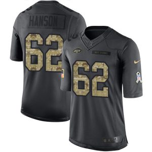 Jets #62 Jake Hanson Black Men's Stitched NFL Limited 2016 Salute to Service Jersey