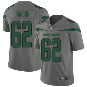 wholesale Jets #62 Jake Hanson Gray Men's Stitched NFL Limited Inverted Legend Jersey