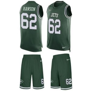 Jets #62 Jake Hanson Green Team Color Men's Stitched NFL Limited Tank Top Suit Jersey