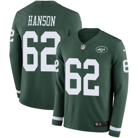 Jets #62 Jake Hanson Green Team Color Men's Stitched NFL Limited Therma Long Sleeve Jersey