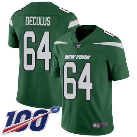 jets #64 austin deculus green team color men's stitched nfl 100th season vapor untouchable limited wholesale jersey