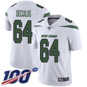 Jets #64 Austin Deculus White Men's Stitched NFL 100th Season Vapor Untouchable Limited Jersey