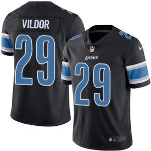 Lions #29 Kindle Vildor Black Men's Stitched NFL Limited Rush Jersey