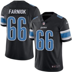 Lions #66 Matt Farniok Black Men's Stitched NFL Limited Rush Jersey