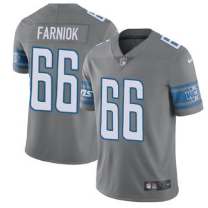 lions #66 matt farniok gray men's stitched nfl limited rush wholesale jersey