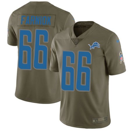 Lions #66 Matt Farniok Olive Men's Stitched NFL Limited 2017 Salute To Service Jersey