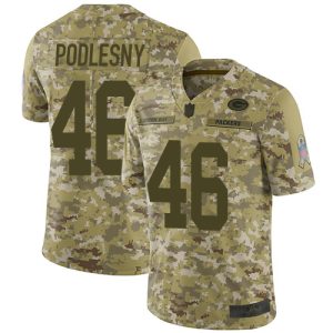 Packers #46 Jack Podlesny Camo Men's Stitched NFL Limited 2018 Salute To Service Jersey