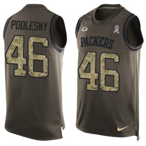 Packers #46 Jack Podlesny Green Men's Stitched NFL Limited Salute To Service Tank Top Jersey