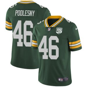 Packers #46 Jack Podlesny Green Team Color Men's 100th Season Stitched NFL Vapor Untouchable Limited Jersey