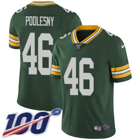 Packers #46 Jack Podlesny Green Team Color Men's Stitched NFL 100th Season Vapor Untouchable Limited Jersey