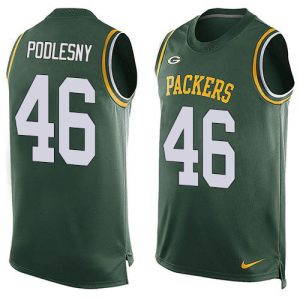 cheap Packers #46 Jack Podlesny Green Team Color Men's Stitched NFL Limited Tank Top Jersey