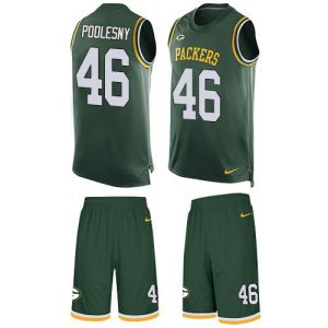 Packers #46 Jack Podlesny Green Team Color Men's Stitched NFL Limited Tank Top Suit Jersey