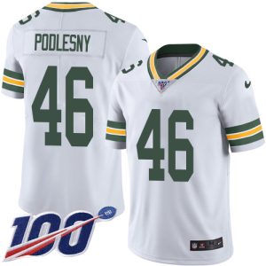 Packers #46 Jack Podlesny White Men's Stitched NFL 100th Season Vapor Untouchable Limited Jersey