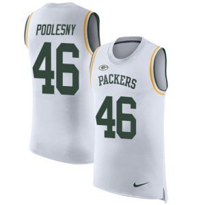 Packers #46 Jack Podlesny White Men's Stitched NFL Limited Rush Tank Top Jersey