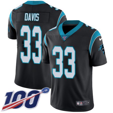 Panthers #33 Tae Davis Black Team Color Men's Stitched NFL 100th Season Vapor Untouchable Limited Jersey