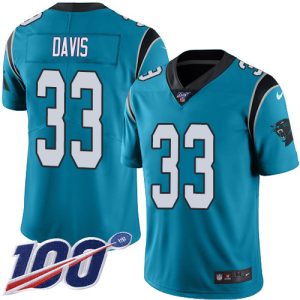 Panthers #33 Tae Davis Blue Alternate Men's Stitched NFL 100th Season Vapor Untouchable Limited Jersey