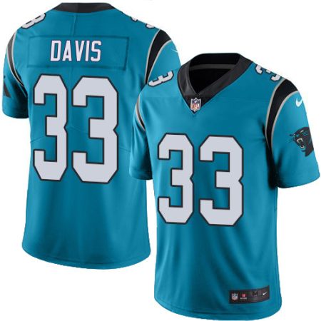 panthers #33 tae davis blue alternate men's stitched nfl vapor untouchable limited wholesale jersey