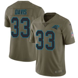 panthers #33 tae davis olive men's stitched nfl limited 2017 salute to service wholesale jersey