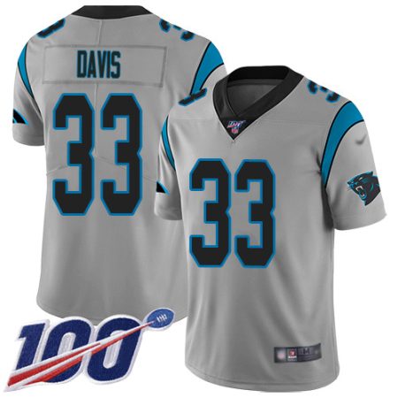 Panthers #33 Tae Davis Silver Men's Stitched NFL Limited Inverted Legend 100th Season Jersey