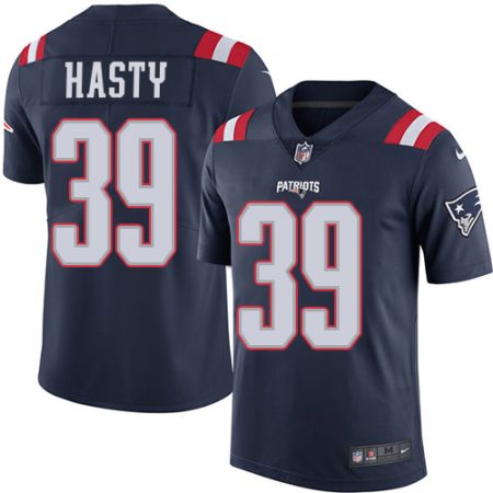 Patriots #39 JaMycal Hasty Navy Blue Men's Stitched NFL Limited Rush Jersey