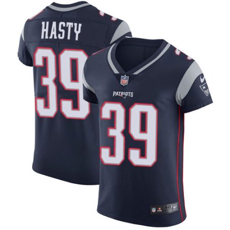 Patriots #39 JaMycal Hasty Navy Blue Team Color Men's Stitched NFL Vapor Untouchable Elite Jersey