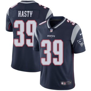 Patriots #39 JaMycal Hasty Navy Blue Team Color Men's Stitched NFL Vapor Untouchable Limited Jersey