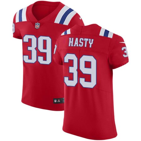 Patriots #39 JaMycal Hasty Red Alternate Men's Stitched NFL Vapor Untouchable Elite Jersey