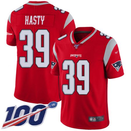 patriots #39 jamycal hasty red men's stitched nfl limited inverted legend 100th season cheap jersey