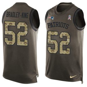 wholesale Patriots #52 Will Bradley-King Green Men's Stitched NFL Limited Salute To Service Tank Top Jersey