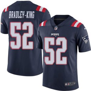 Patriots #52 Will Bradley-King Navy Blue Men's Stitched NFL Limited Rush Jersey