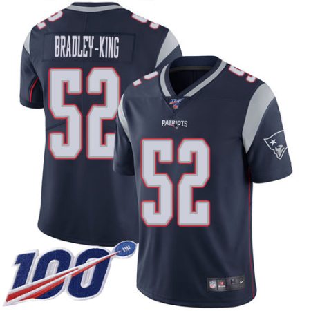 wholesale Patriots #52 Will Bradley-King Navy Blue Team Color Men's Stitched NFL 100th Season Vapor Limited Jersey