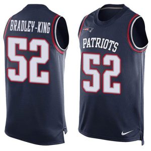 Patriots #52 Will Bradley-King Navy Blue Team Color Men's Stitched NFL Limited Tank Top Jersey