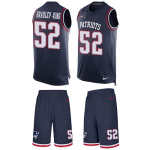 Patriots #52 Will Bradley-King Navy Blue Team Color Men's Stitched NFL Limited Tank Top Suit Jersey