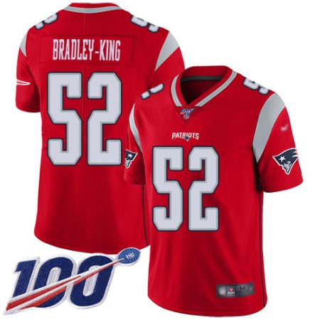 Patriots #52 Will Bradley-King Red Men's Stitched NFL Limited Inverted Legend 100th Season Jersey