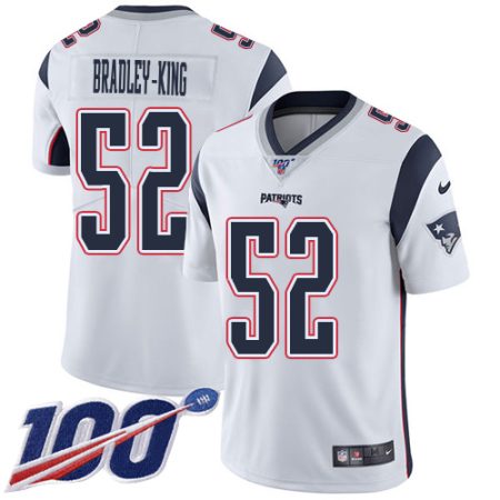 wholesale Patriots #52 Will Bradley-King White Men's Stitched NFL 100th Season Vapor Limited Jersey