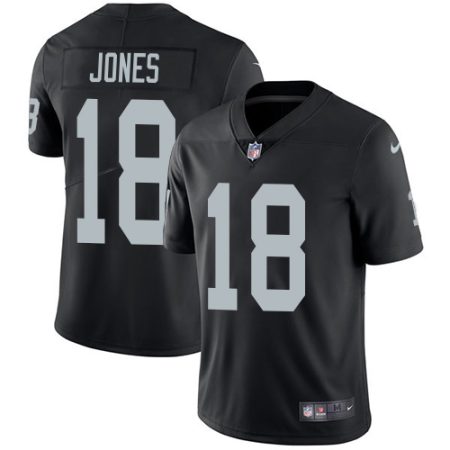 Raiders #18 Jack Jones Black Team Color Men's Stitched NFL Vapor Untouchable Limited Jersey