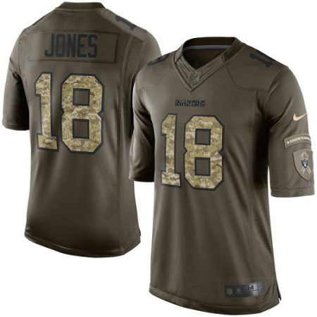 raiders #18 jack jones green men's stitched nfl limited 2015 salute to service wholesale jersey