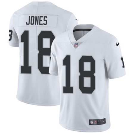 raiders #18 jack jones white men's stitched nfl vapor untouchable limited wholesale jersey