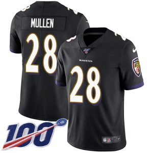 Ravens #28 Trayvon Mullen Black Alternate Men's Stitched NFL 100th Season Vapor Untouchable Limited Jersey